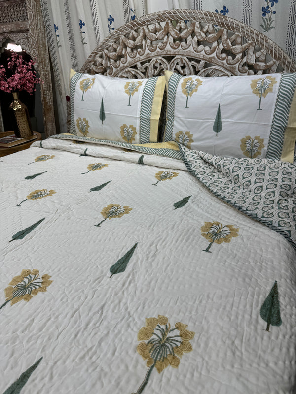 Hand Block Organic Mulmul Cotton Quilt | Quilt