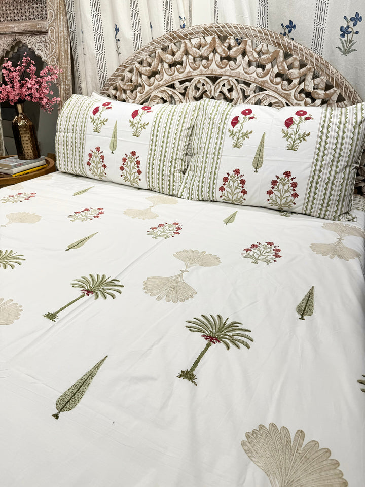 Hand Block Cotton Bedsheet | Mehtab Bedsheet - The Decor Central