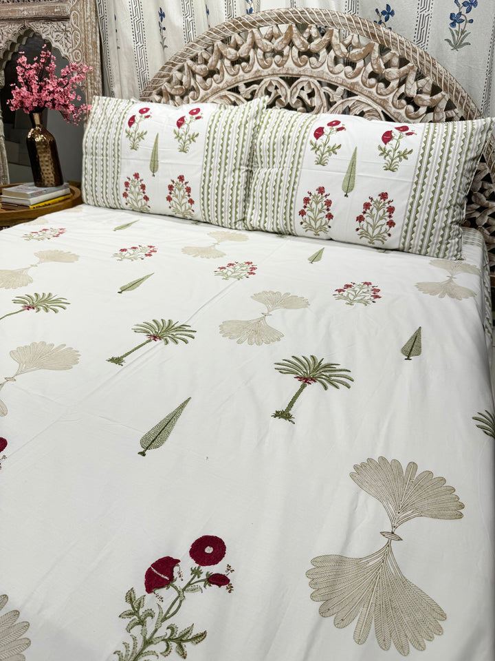 Hand Block Cotton Bedsheet | Mehtab Bedsheet - The Decor Central