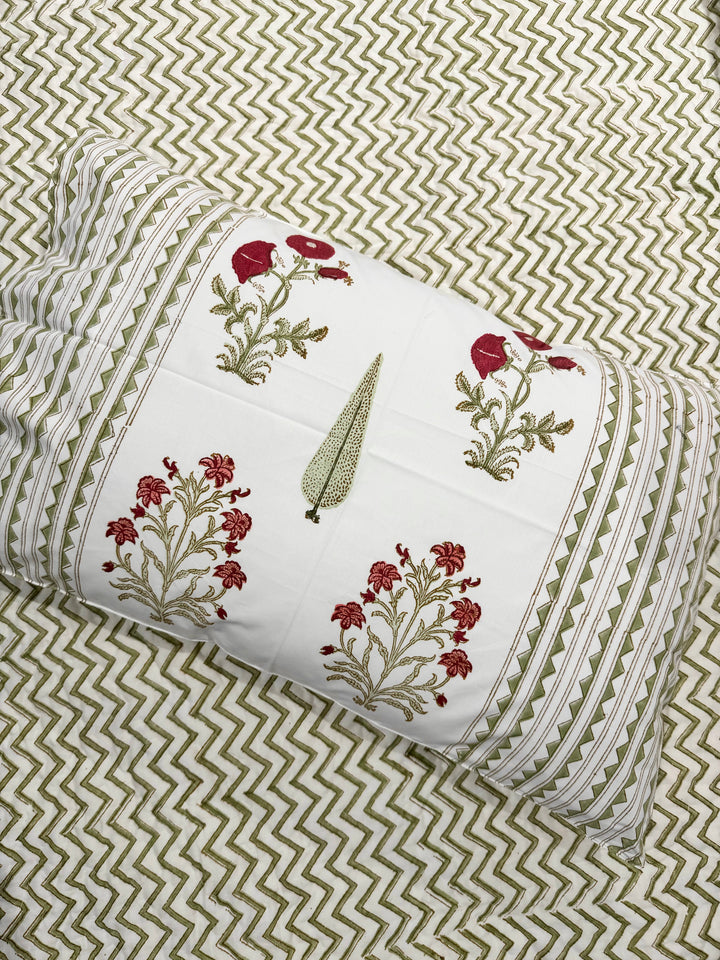 Hand Block Cotton Bedsheet | Mehtab Bedsheet - The Decor Central