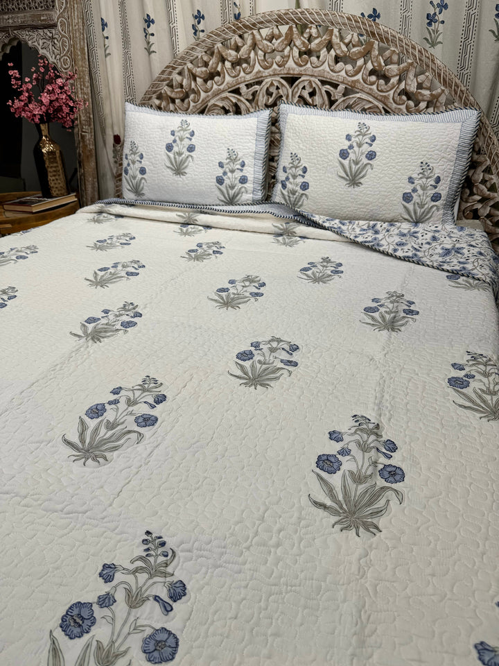 Hand Block Mulmul Cotton Bedspreads | Summer Dream Bedspread - The Decor Central