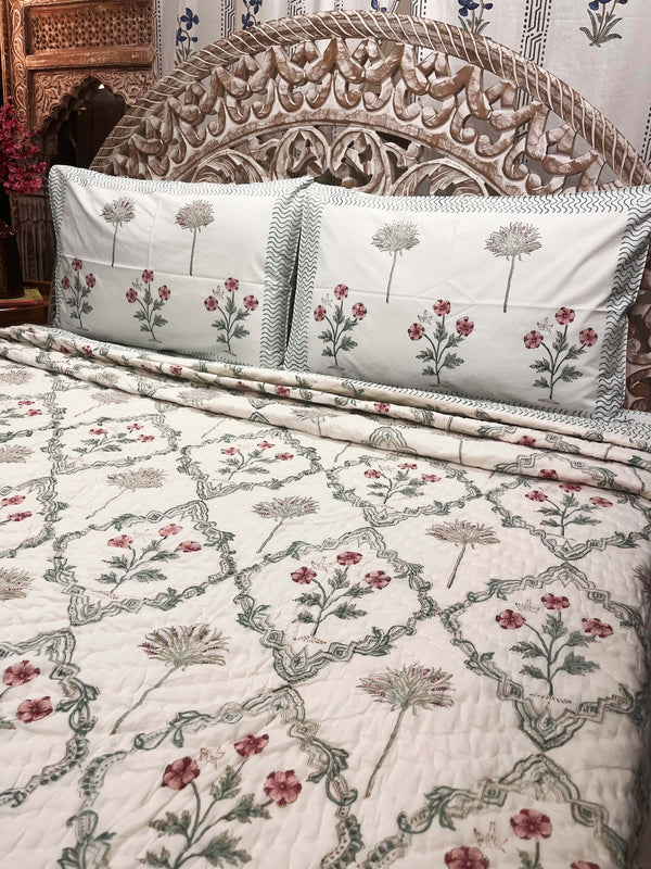 Hand Block Mulmul Cotton Quilt | Dream Quilt - The Decor Central