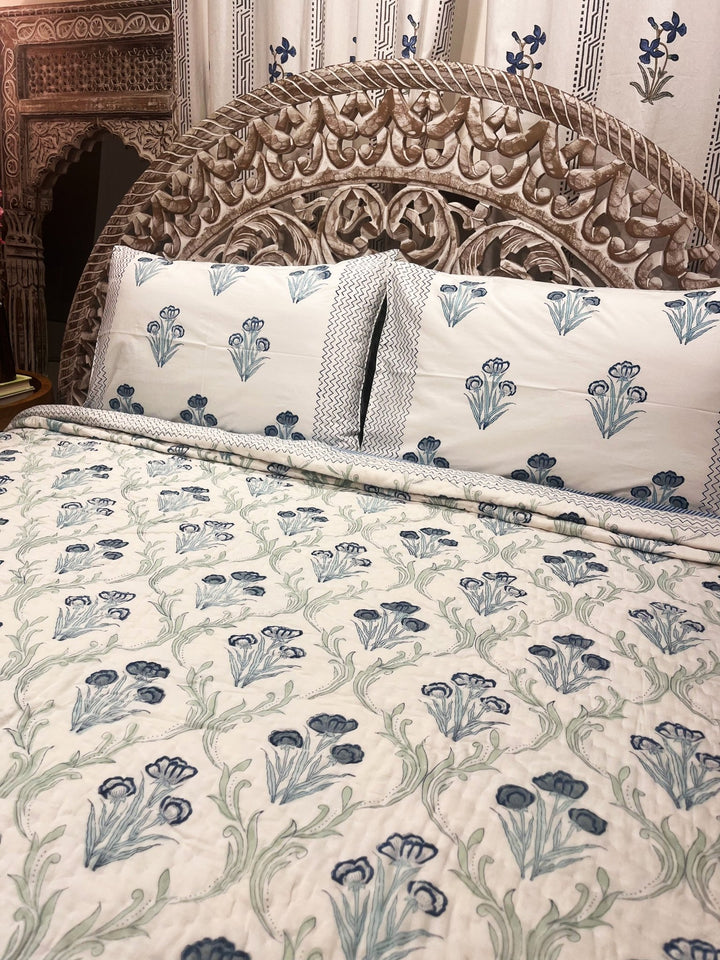 Lily Blue Quilt - The Decor Central