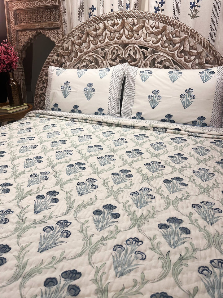Lily Blue Quilt - The Decor Central