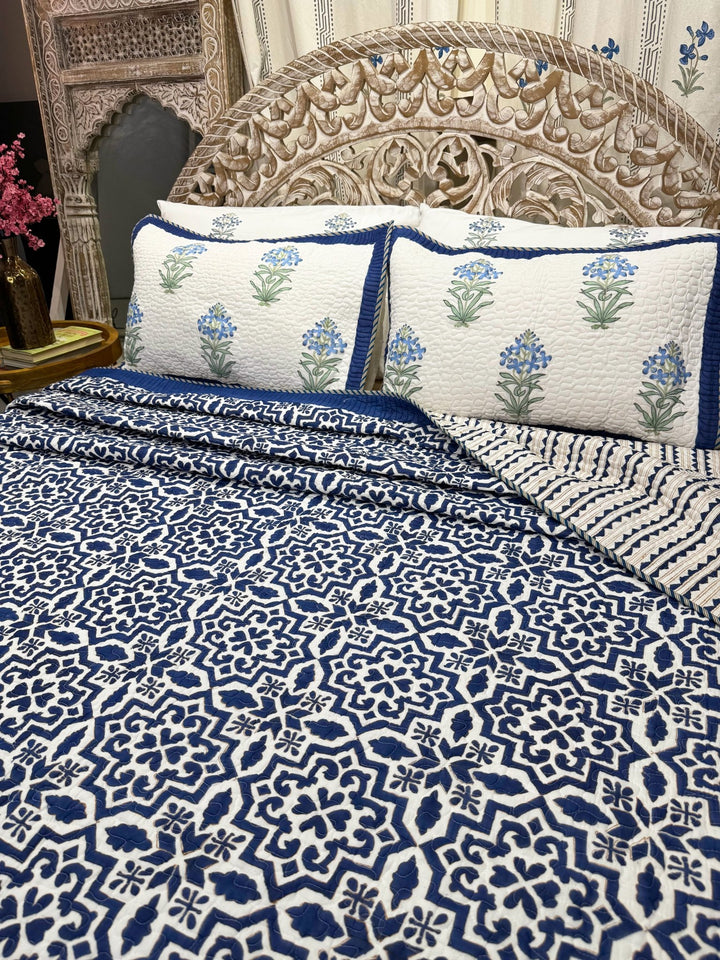 Nisha Bedding Set (Bedspreads + Quilt) - The Decor Central