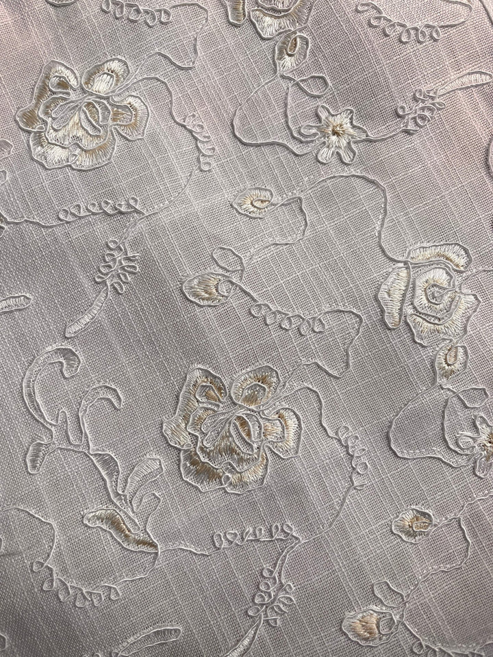 Rose Embroidered Table Cover - The Decor Central