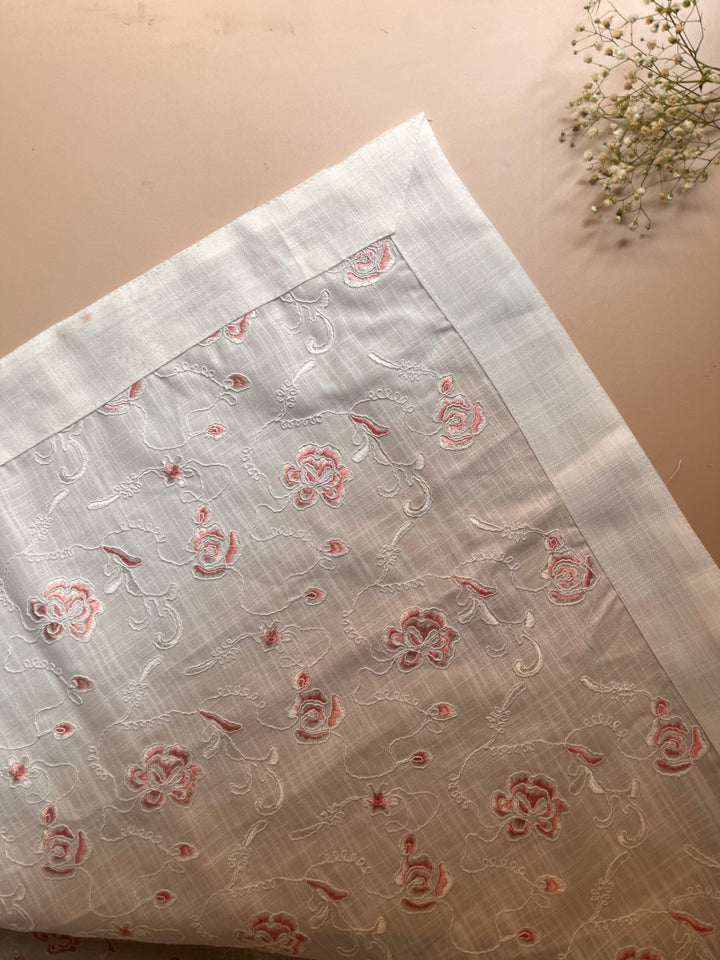 Rose Embroidered Table Cover - The Decor Central